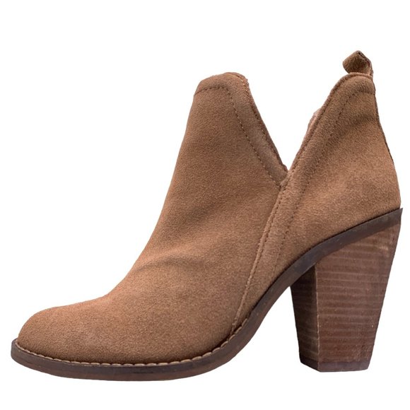 NINE WEST SIENNA Brown Suede Ankle Booties - Picture 3 of 3